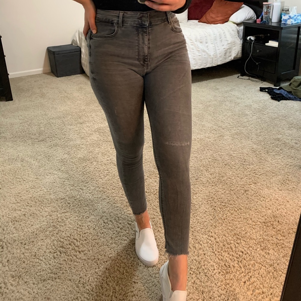 Grey High Waisted Zara Jeans
